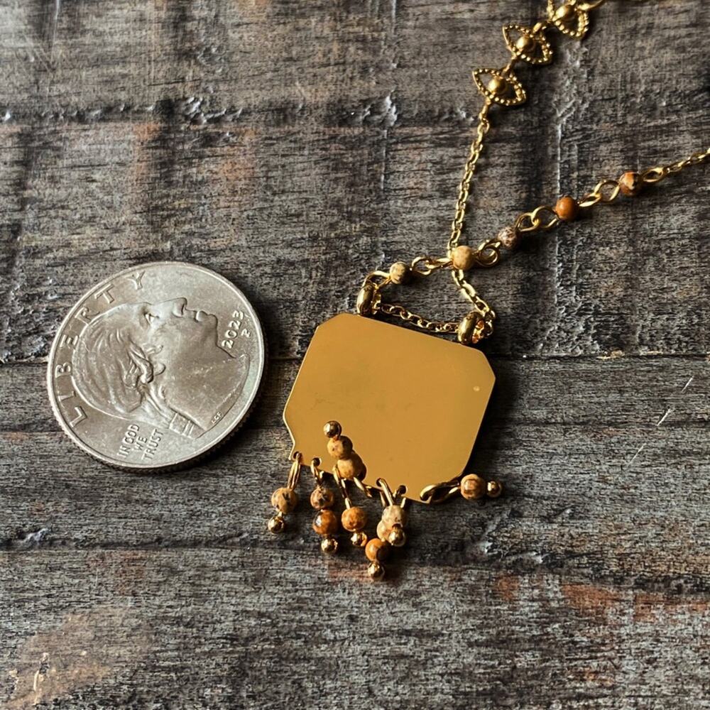 NEW Gold Evil Eye & Stone Pendant Necklace - Picture 8 of 8